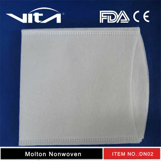 Disposal nonwoven molton washing gloves 15x22cm