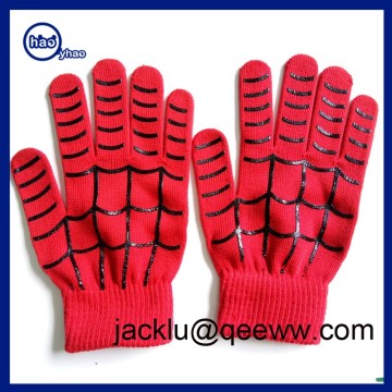Best For touch screen Smartphone spider-man printed logo Cotton fiber touch gloves