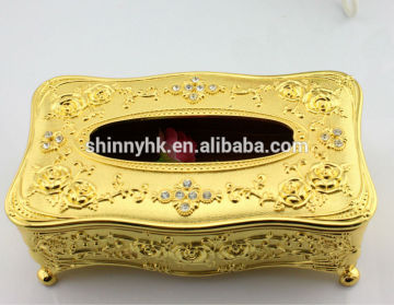 2014 Hot sale fashion home decoration metal zinc alloy tissue box