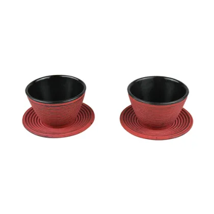 Purple cast iron tea cups