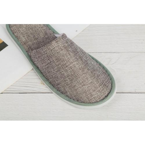 Linen fabric EVA sole popular disposable hotel slipper