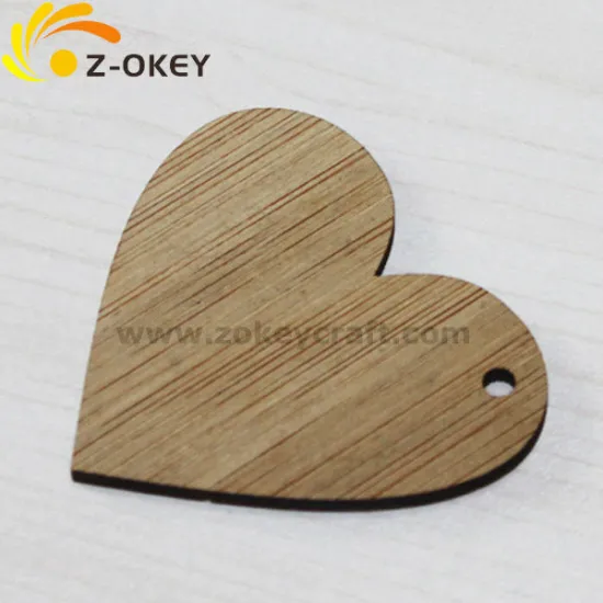 new product Heart shape laser cutting bamboo ormament