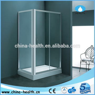 Rectangular sliding L shaped shower enclosure