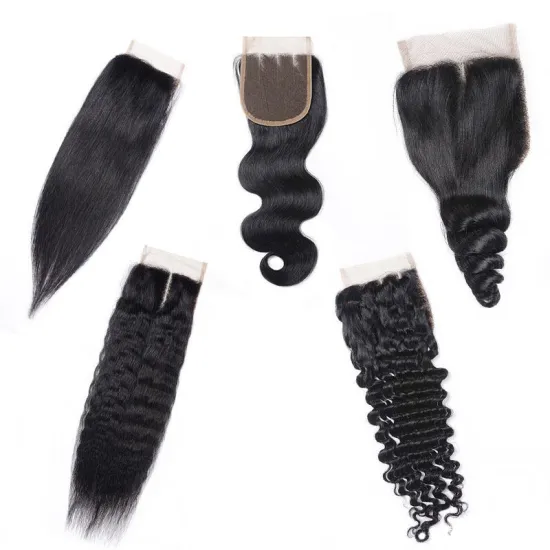 4*4 lace closure 100% human hair free part silky Virgin Cuticle Aligned Brazilian natural color Human Hair wholesale price