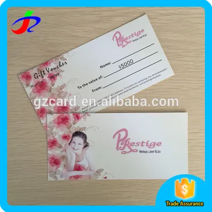 Eco-friendly 400g coated paper scratch cash voucher card with best price