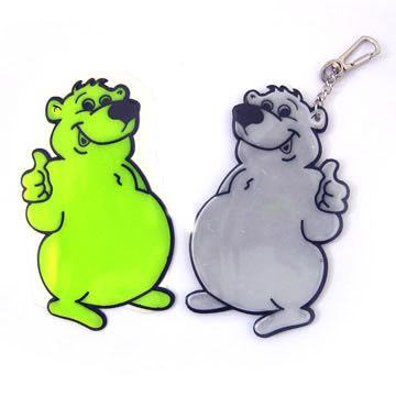 PVC Reflective Keychain in Various Shapes, Customized Designs are Accepted