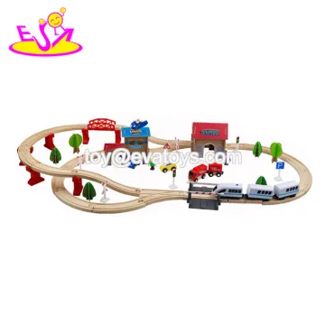 Wooden electric toy train sets W04C048