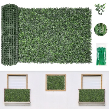 Linwoo DIY Artificial Grass Green Wall Panel Boxwood Hedge for Garden Privacy