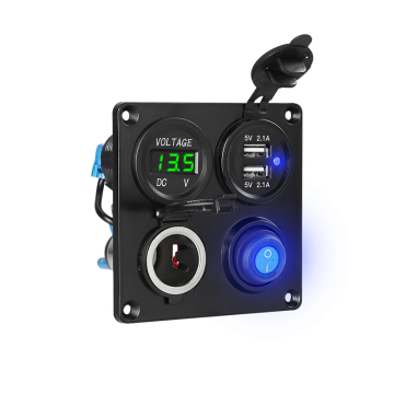 Wholesales Modify Car Charger 2 Usb 12V Usb Socket 5V2.1A 20W Switch Panel Marine