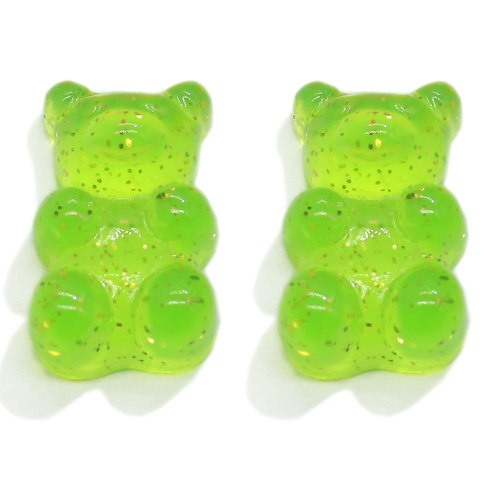 Best Selling Gummy Bear Glitter Flatback Bear Cabochon Earring Pendant Decoration Charms Cartoon Craft