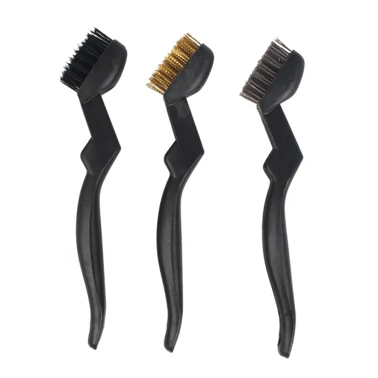 Professional Wire Brush Set: Efficiently Removes Welding Slag, Rust, and Dust from Stainless Steel and Brass Surfaces with Curved Handle Design