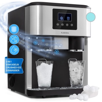 18KGS/day Kitchen Sphere Ice Cube Maker - Bullet, Crushed Ice & Cold Water