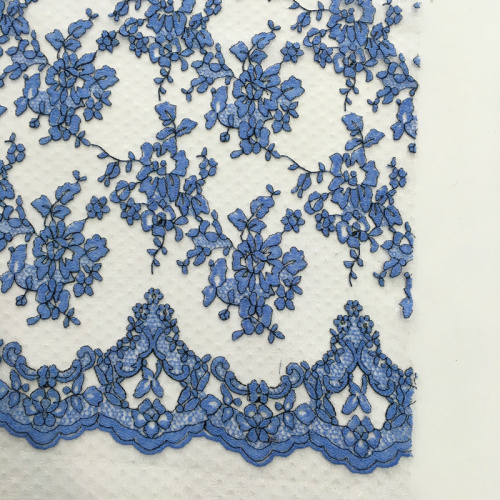 Fashion Flower Pattern Embroidery On Lace Ground