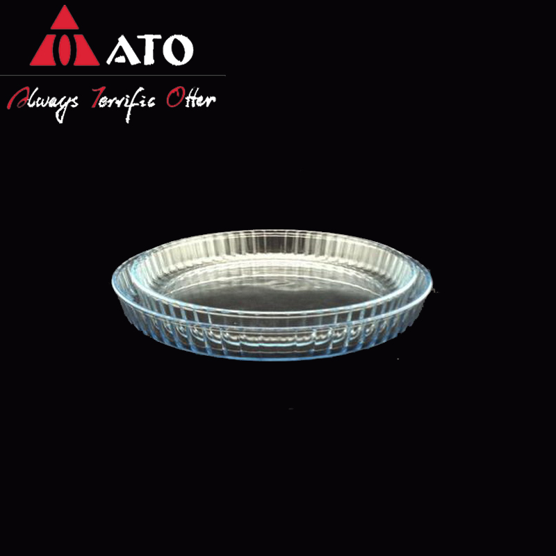 ATO Clear borosilicate round Food Plate For Snack