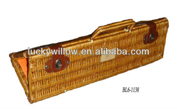 Wicker garden tool basket
