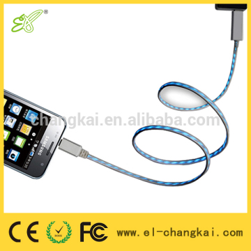 Visible flowing Cable with Micro USB- White