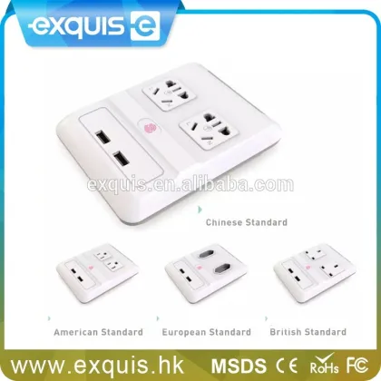 EK USA EURO JAPAN CHINA USB wall socket universal charger factory in china