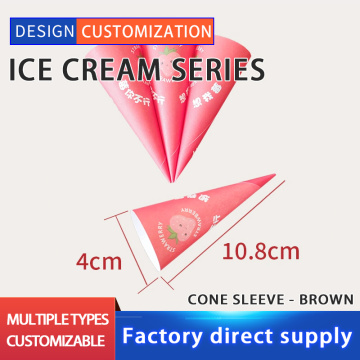 Pink ice cream cone paper sleeve