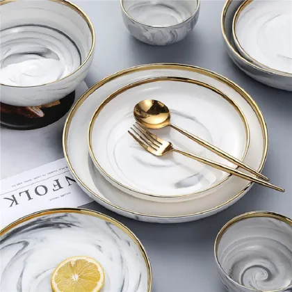 Wholesale Ceramic For Restaurant Dinner Bowl Ceramic Tableware dinner plates ceramics bowls dinner set
