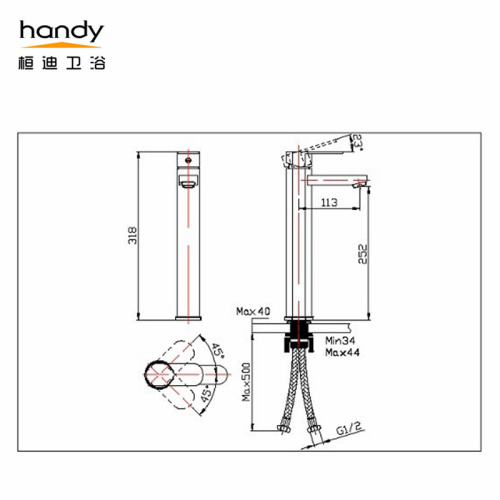 Factory supply heightened single hole basin mixer taps