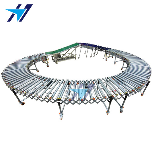 Power telescopic drum conveying line