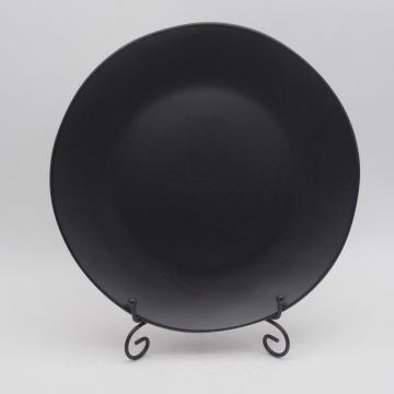 Onregelmatige vorm zwarte kleur glazuur steengoed diner set/keramische diner set