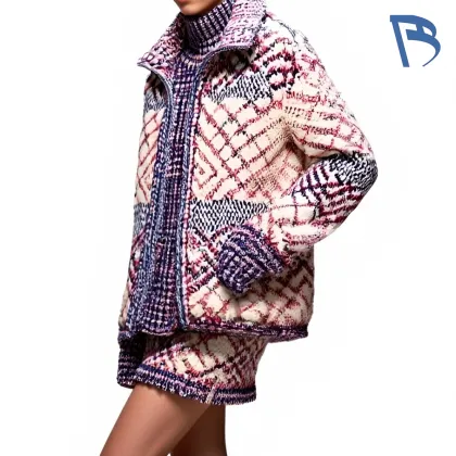 Elegant Purple Knitted Set for Winter