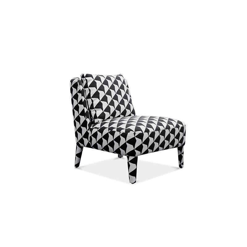 Popular Unique Black And White Grid Soft Armchair