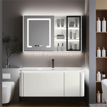 Modern Luxury White Smart Bathroom Mirror Cabinet