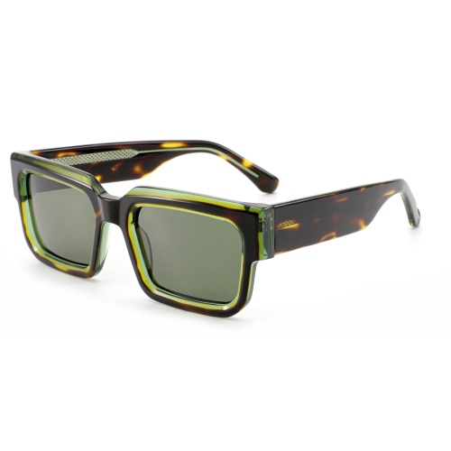 Wide Temple Gradient Square Frame Acetate Sunglasses ME2027