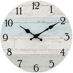 Horloge murale décorative en bois non coche silencieuse