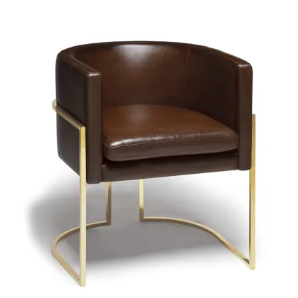 Stainless Steel Frame Sofa Chairs Leather Club chair