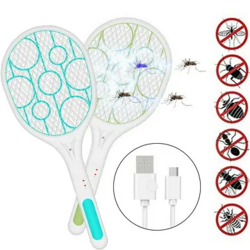 Portable USB Mosquito Racket Rechargeable Electric Fly Racket Pat Household Insect Racket Killer Handheld Mosquito Bug Zapper