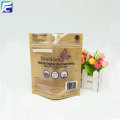 Zip lock clear bolsa de papel kraft para café