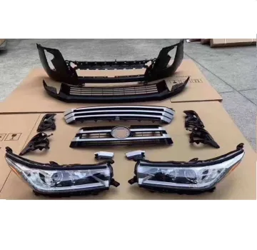 2015-2017 Toyota Highlander Car Front Rear Bumper and Modified Body Kit Upgrade to 2018 Style