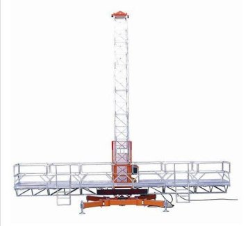Electric 1000kg Aerial Single Lifting Mast Climbing Work Platform For Building Cleaning