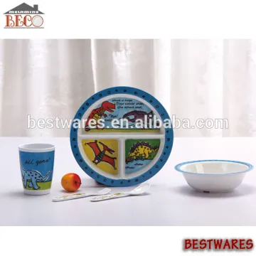 Hot sale non toxic divided christmas melamine kids dinner plates set