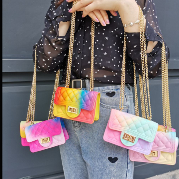 2022 Neuankömmlinge farbenfrohe Kinder Mini Schulterbetrieb - Mode Kinder PVC -Tasche