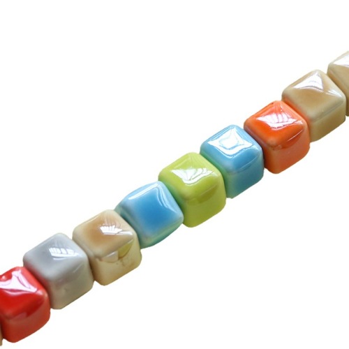 Candy Colore e perle in ceramica quadrata 6mm 30pcs