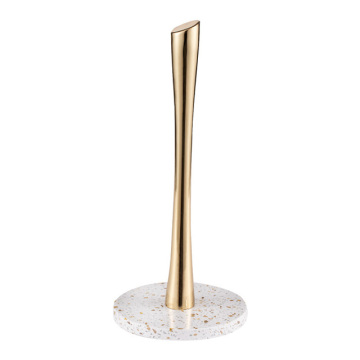 Customized High Quality Marble Base Kitchen Golden Standing Roll Paper Holder