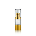 wholesale aluminum plastic AS 15ml 30ml gold press down cosmetics airless round lotion bottle