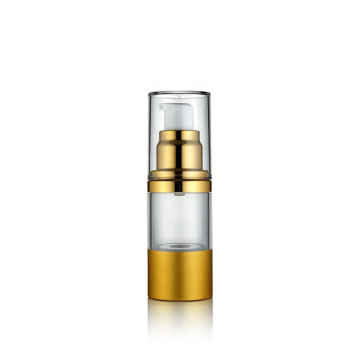 wholesale aluminum plastic AS 15ml 30ml gold press down cosmetics airless round lotion bottle