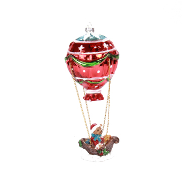 Hot-air Balloon Blown Glass Christmas Ornament For Christmas Tree