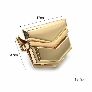 High-Quality Gold Plated Metal Hardware: Turn Lock Bags Accessories for Handbags and Ladies Shoulder Bags