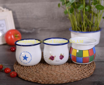 cast iron enamel milk cup