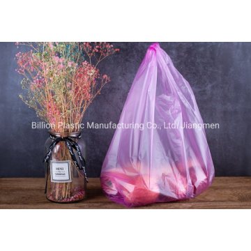 HDPE Embossed Surface Translucent Pink T Shirt Bag Plastic Shopping Bags