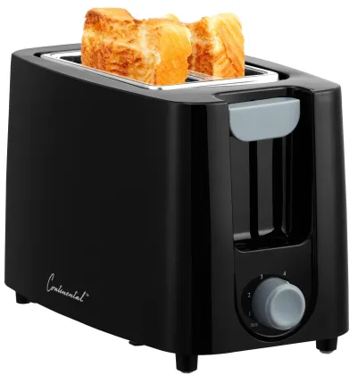 Electric 2-Slice Toaster with Wide Slots for Bagels & Waffles, Removable Crumb Tray & Bagel Defrost Cancel Function