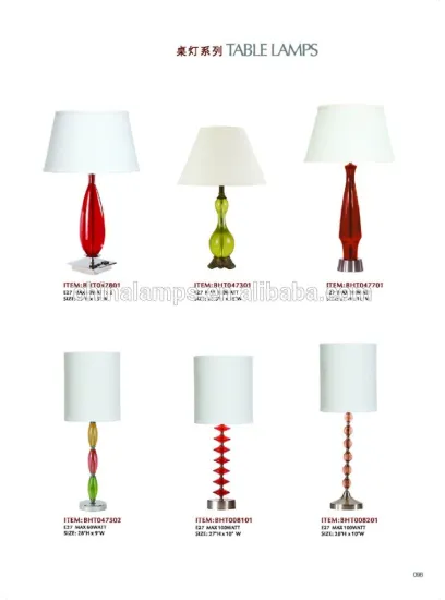 Decorative acrylic rangoli designs colorful glass table lamps with white linen lampshade for restaurant lighting decoration CE