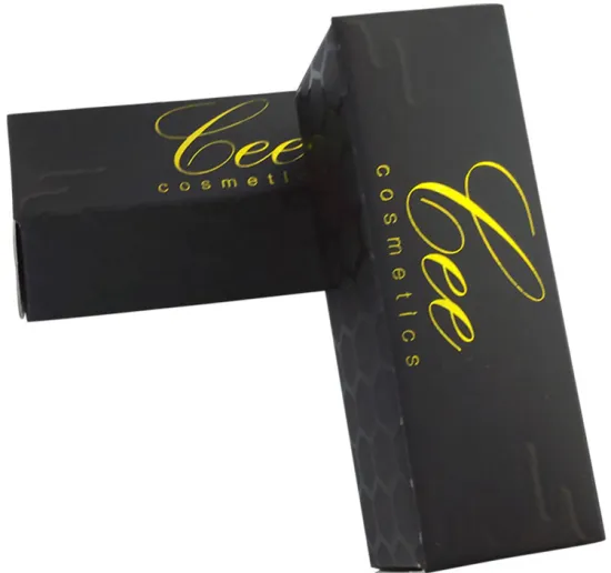 Black Gold Foil Custom Logo Lipstick Paper Packaging