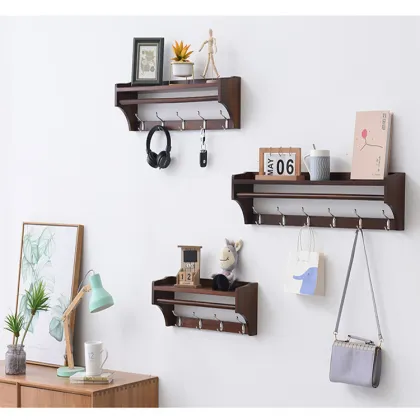 2021 Wooden Wall Shelf Simple Modern Living Room Bookshelf